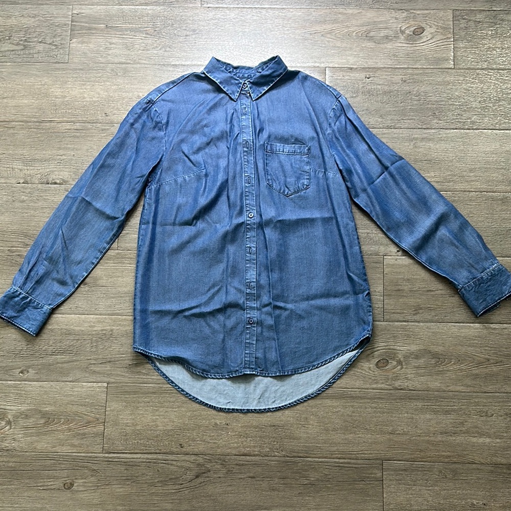 a new day Men's Casual Blue Button Down Shirt